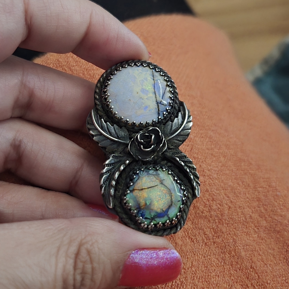 💚SOLD💚 Artisan Handmade Monarch opal ring Size 7.5 OOAK Rare HTF - Picture 4 of 9